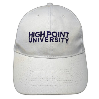 High Point University Baseball Cap White One Size Purple Mascot Strapback Hat
