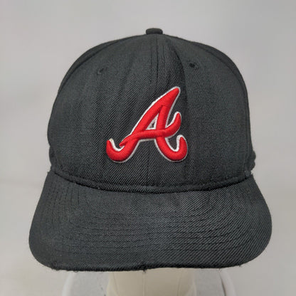 Atlanta Braves Fitted Hat Black Size 7 5/8 New Era 59 Fifty Embroidered Logo MLB