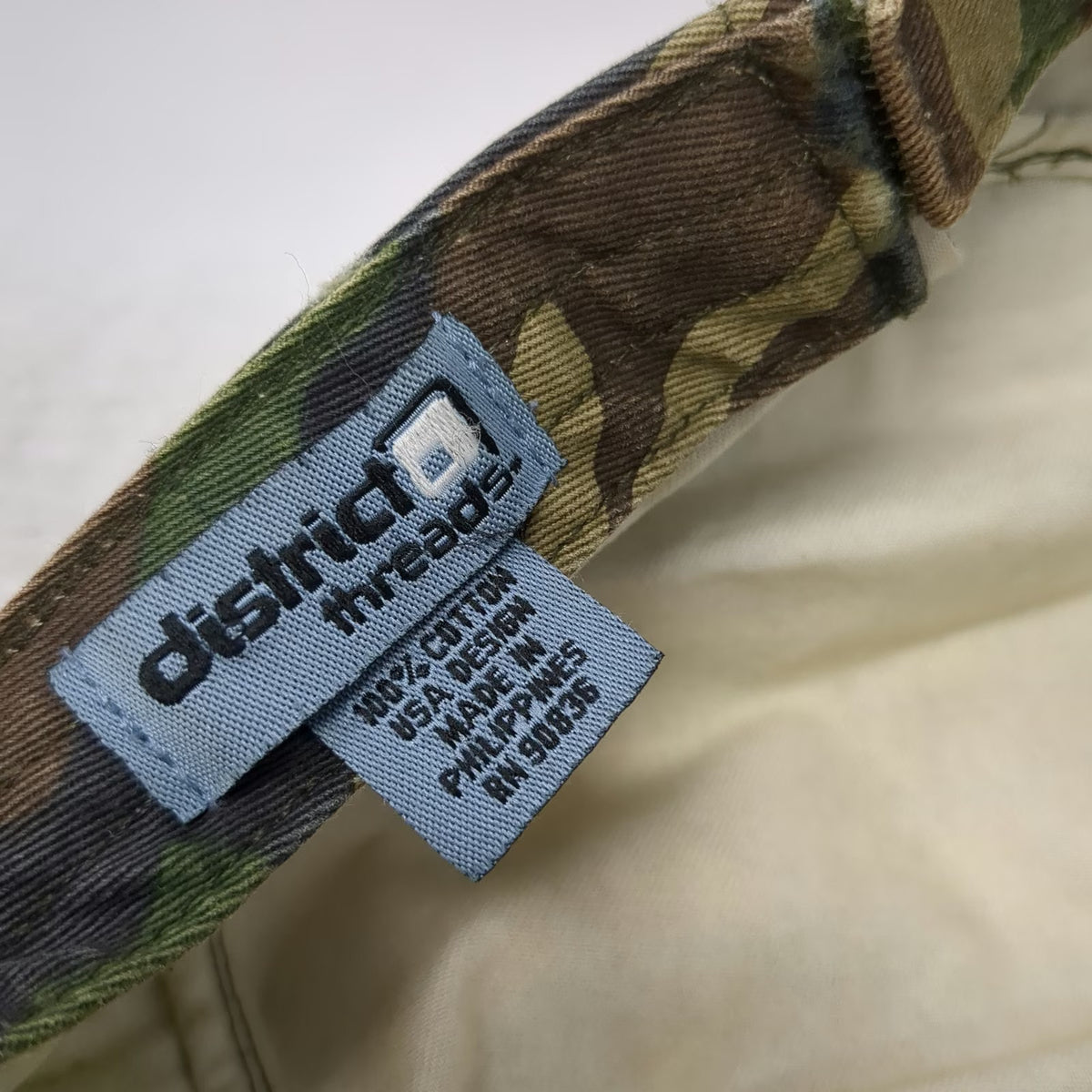 District Threads Army Cap Green One Size Camo Snowbird Ski Resort Distressed Hat