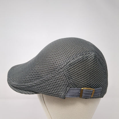 Unbranded Flat Cap Gray One Size Adjustable Mesh Breathable Blank