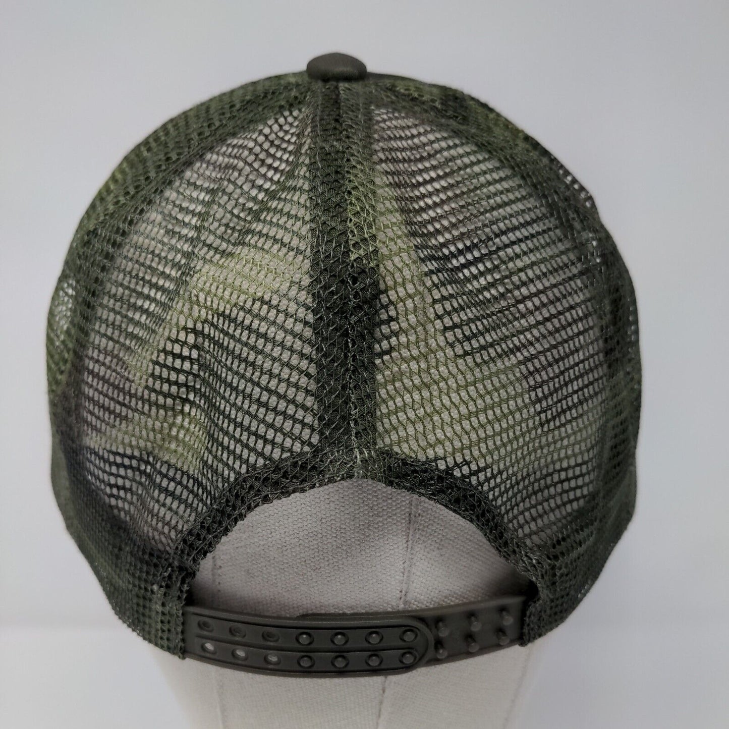 Dights Posse Snapback Trucker Hat Camouflage OSFA Adjustable Mesh Back Rope