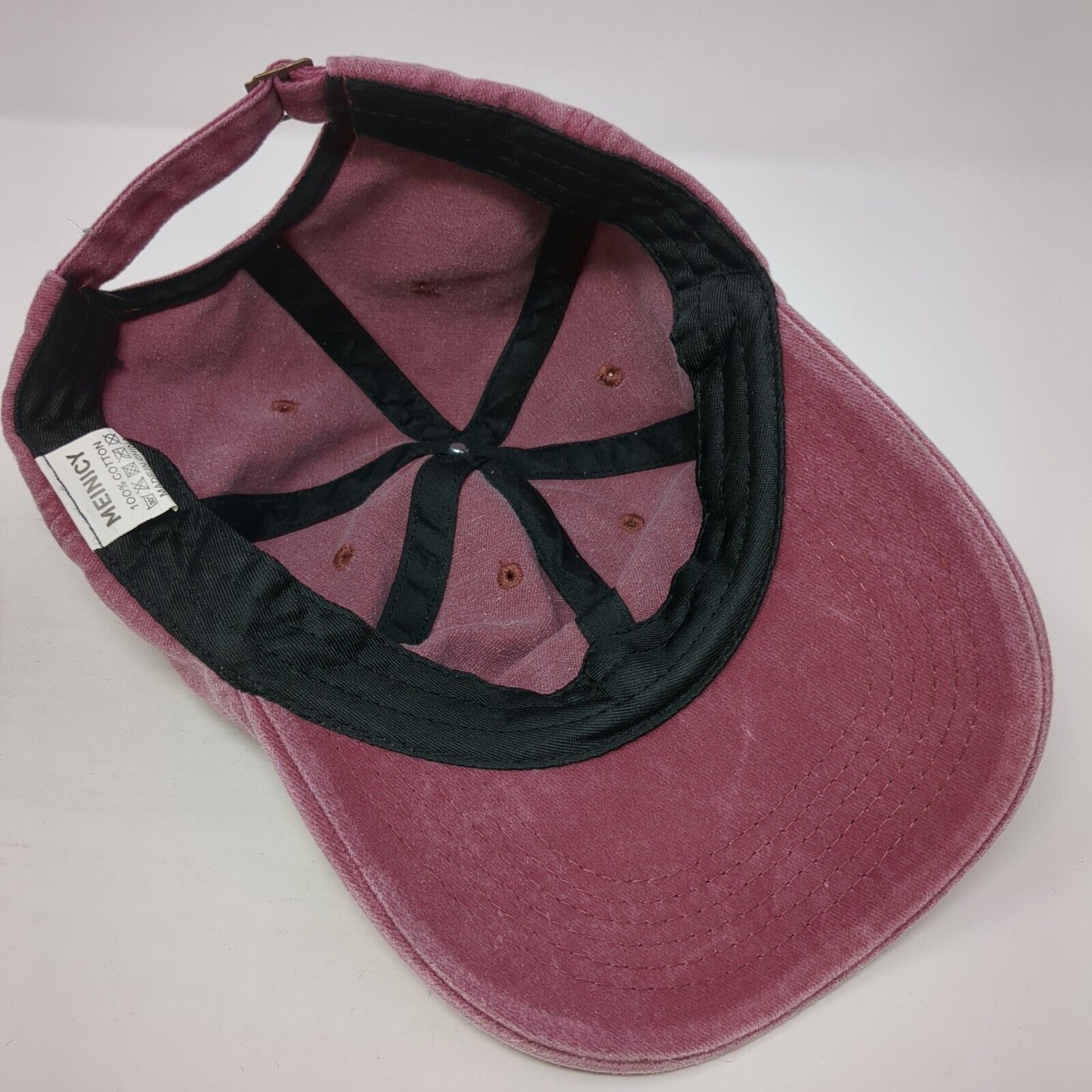 Meinicy Slideback Hat Red One Size Adjustable Vented Holes 6 Panel Blank