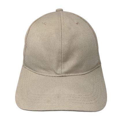 Unbranded Strapback Hat Tan One Size Solid Adjustable Blank 6 Panel