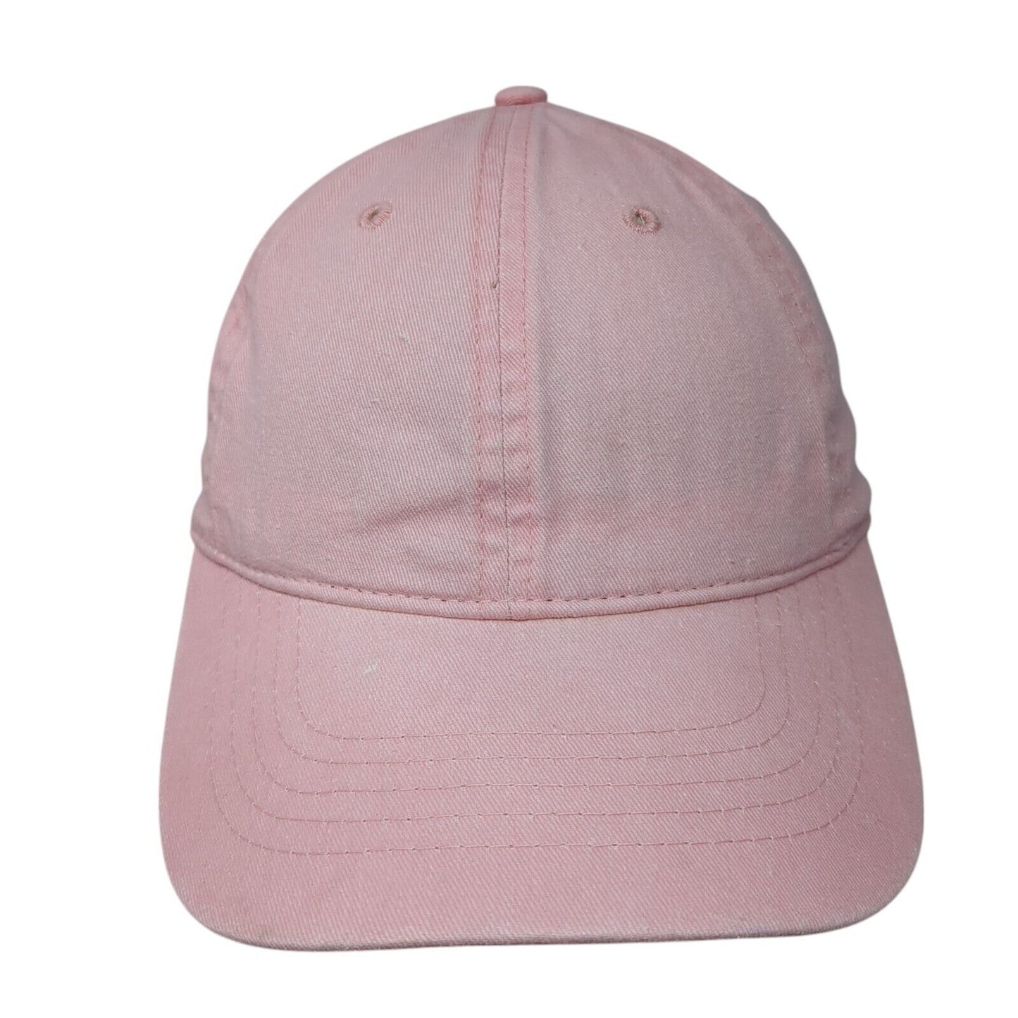 Unbranded Strapback Hat Pink One Size Adjustable Vented Holes 6 Panel Blank