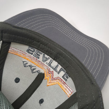 Mountain Trucker Hat Gray One Size Seattle Washington Retro Stripe Mesh Snapback