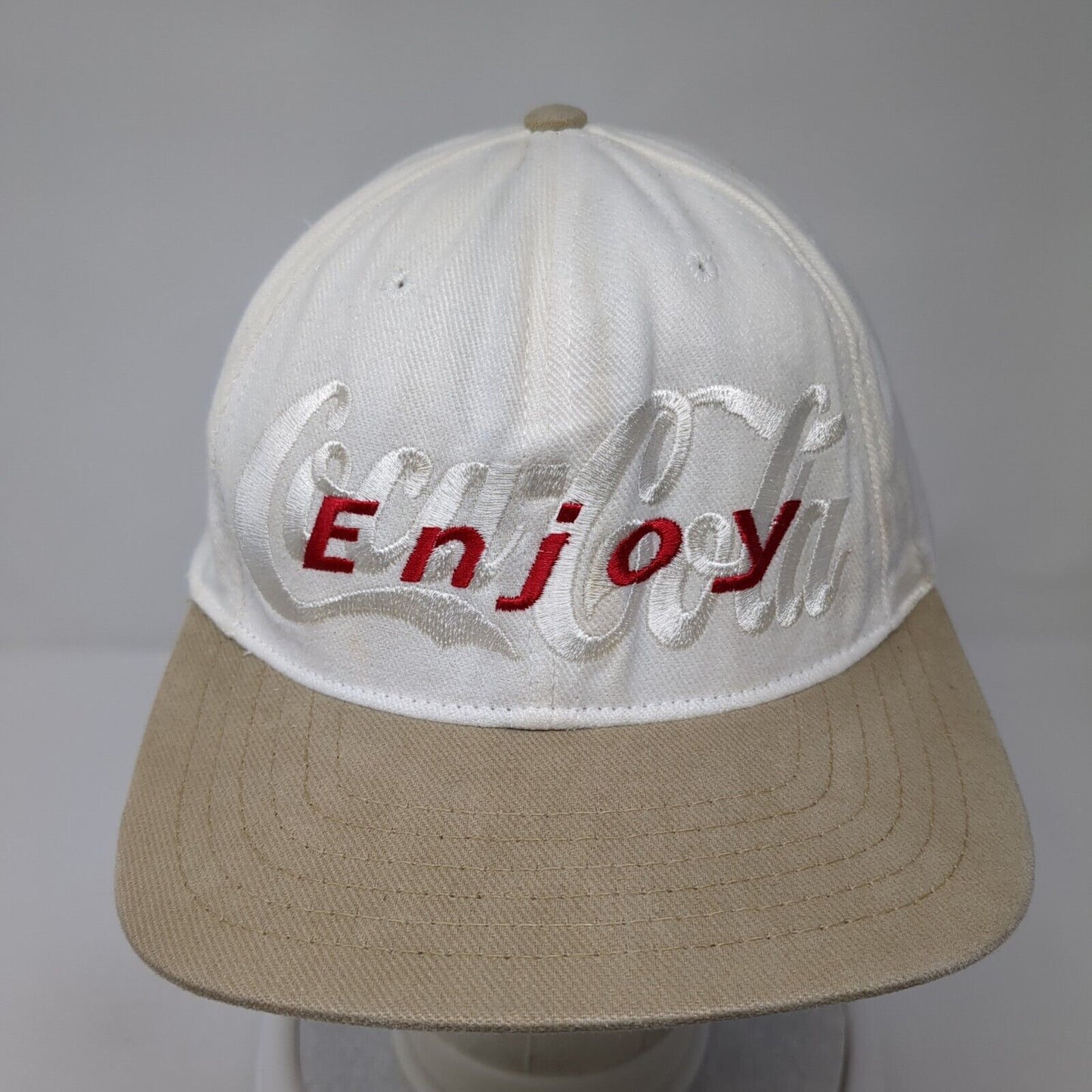 Enjoy Coca-Cola Slideback Hat White OS Adjustable Embroidered American Needle
