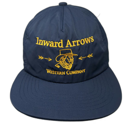 Inward Arrows Western Company 5 Panel Hat Blue OSFM Cowboy Gold Logo Snapback