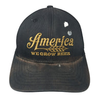 America We Grow Beer Snapback Trucker Hat Black One Size Mesh Back Rural Cloth
