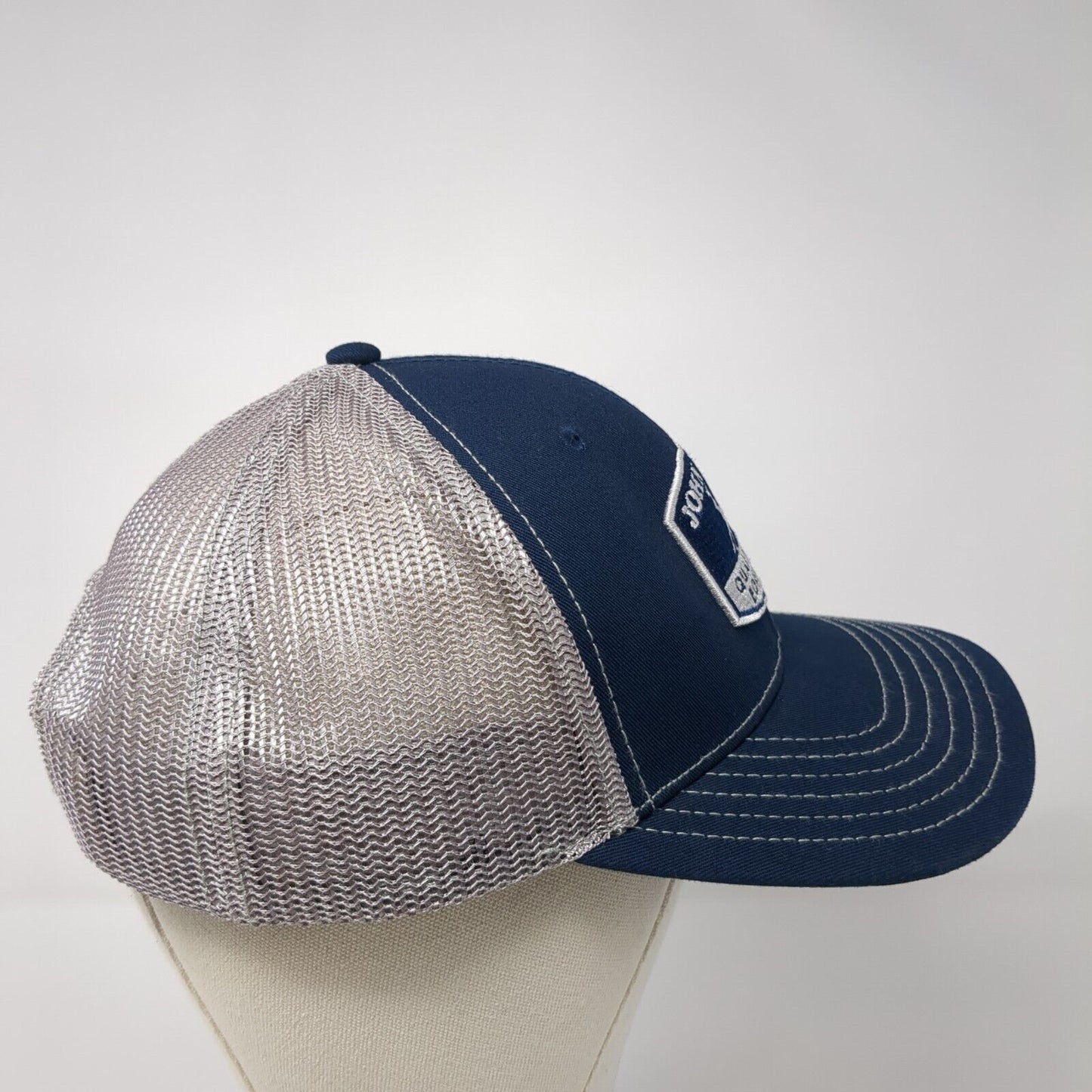 John Deere Quality Farm Equipment Snapback Trucker Hat Blue OS Adjustable Mesh
