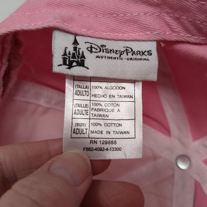 Mickey Mouse Adult Strapback Hat Pink One Size Adjustable Disney Parks Cotton