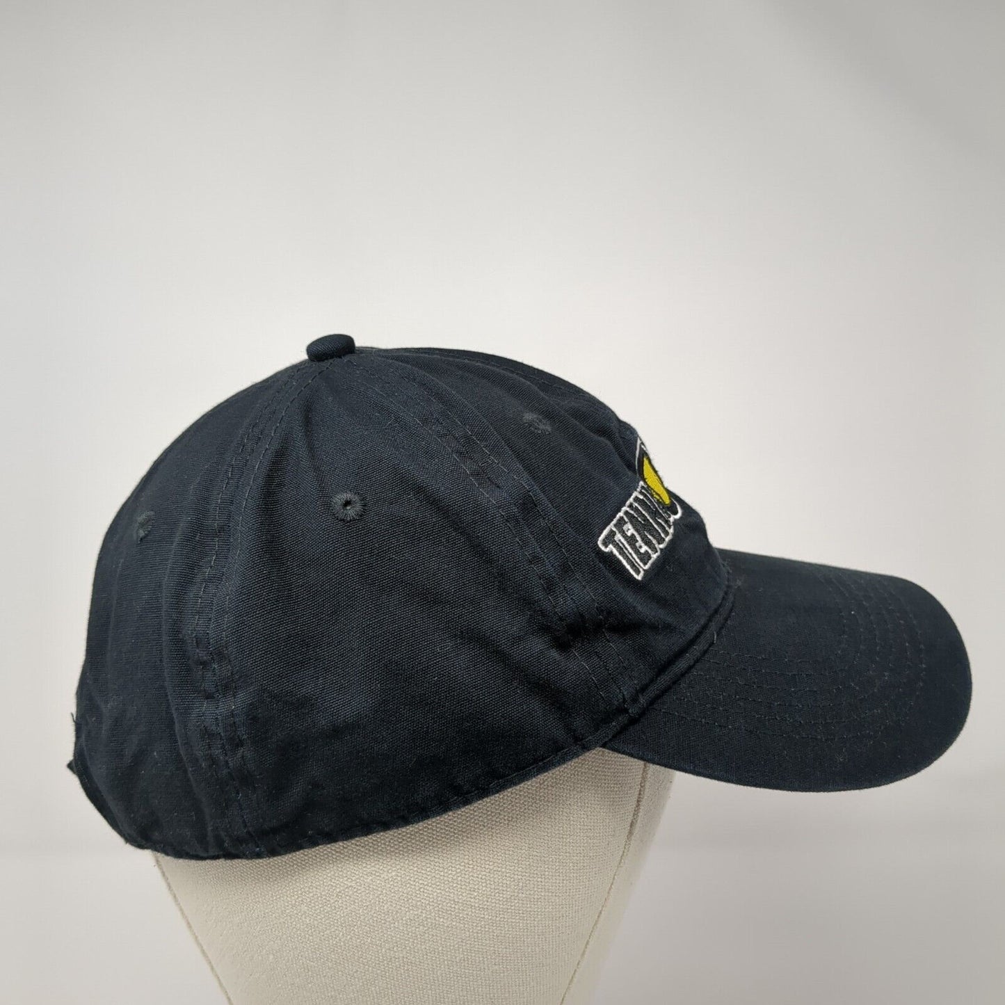 Tennis Point Strapback Hat Black One Size Adjustable Embroidered Port & Company