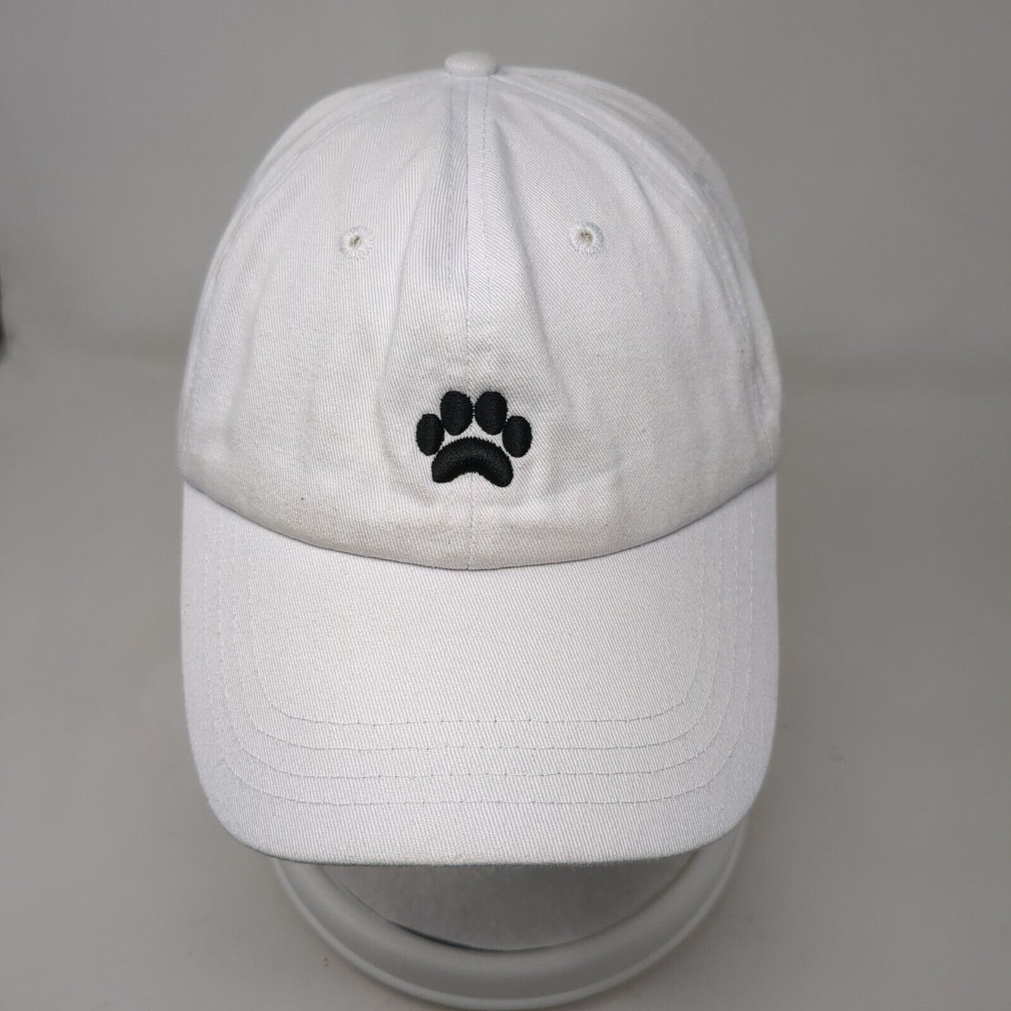 Pawz Slideback Hat White One Size Adjustable Embroidered 6 Panel