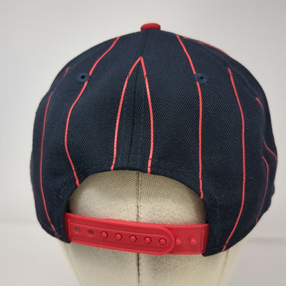 New Era Cleveland Guardians MLB Snapback Blue Red OSFM Pinstripe Winged G Hat