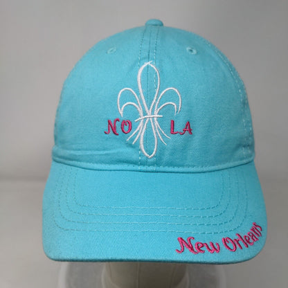 NOLA New Orleans Strapback Hat Blue One Size Adjustable Embroidered 6 Panel