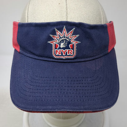 New York Rangers NHL Drew Pearson Visor Hat Blue Red White One Size Lady Liberty