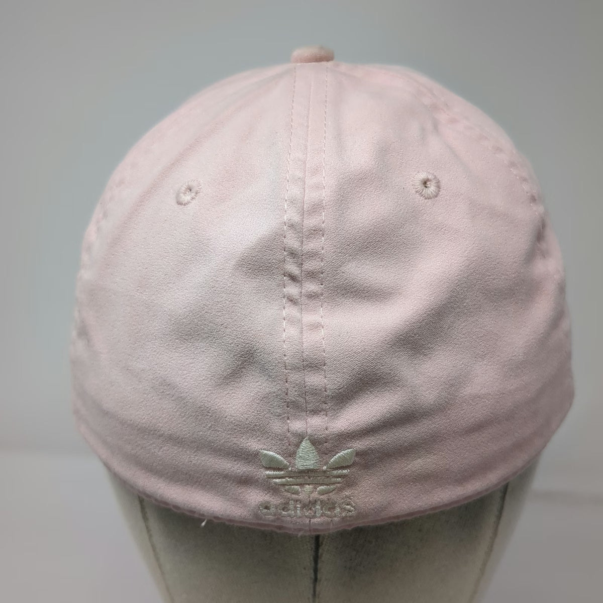 Adidas Baseball Cap Pink 7 1/8 Trefoil Logo Embroidered Polyester Hat Gray Brim