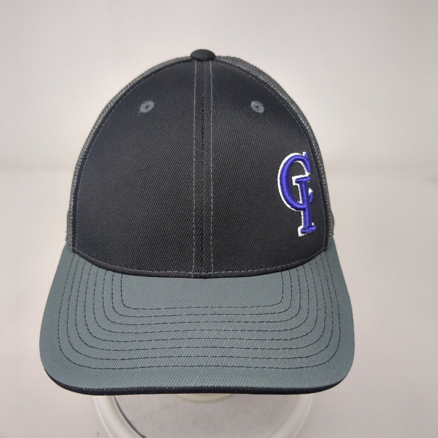 CI Softball Fitted Mesh Back Trucker Hat Gray 6 7/8-7 3/8 Embroidered