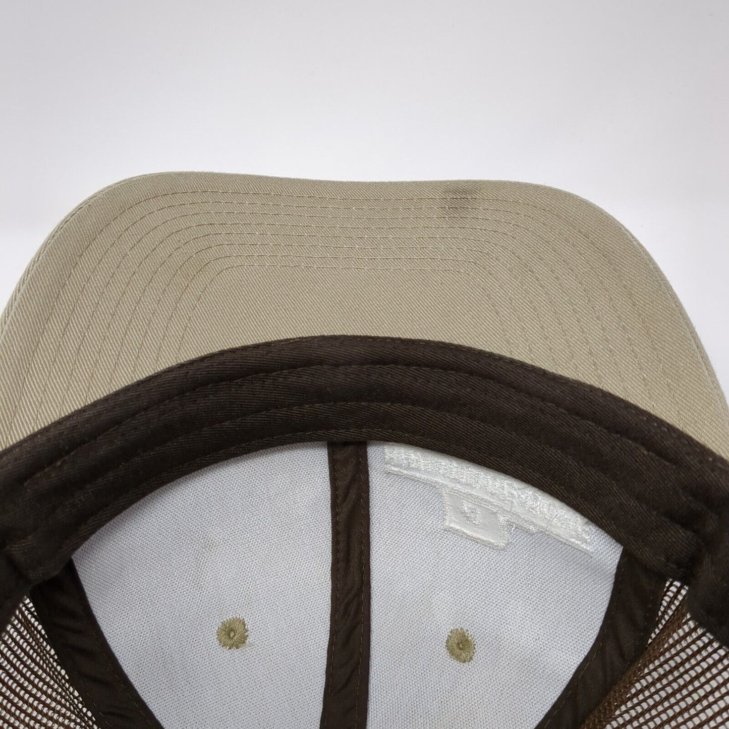 Brundage-Bone Snapback Trucker Hat Brown Adjustable Mesh Back Port Authority