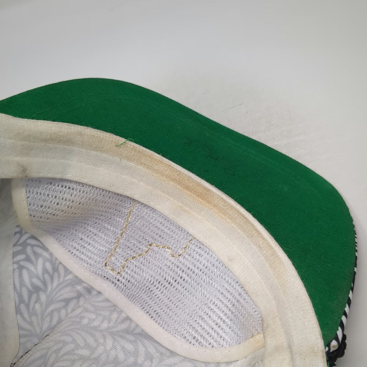 Imperial 5 Panel White Black Idaho Leather Patch Rope Cord One Size Hat