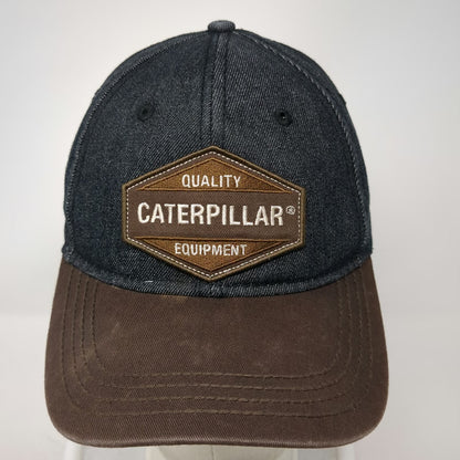 MPC Baseball Cap Blue Brown OSFM Denim Caterpillar Equipment Logo Hat Adjustable