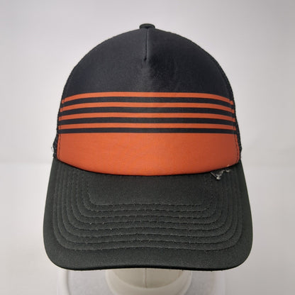 Striped Snapback Trucker Hat Black One Size Adjustable Mesh Back Polyester