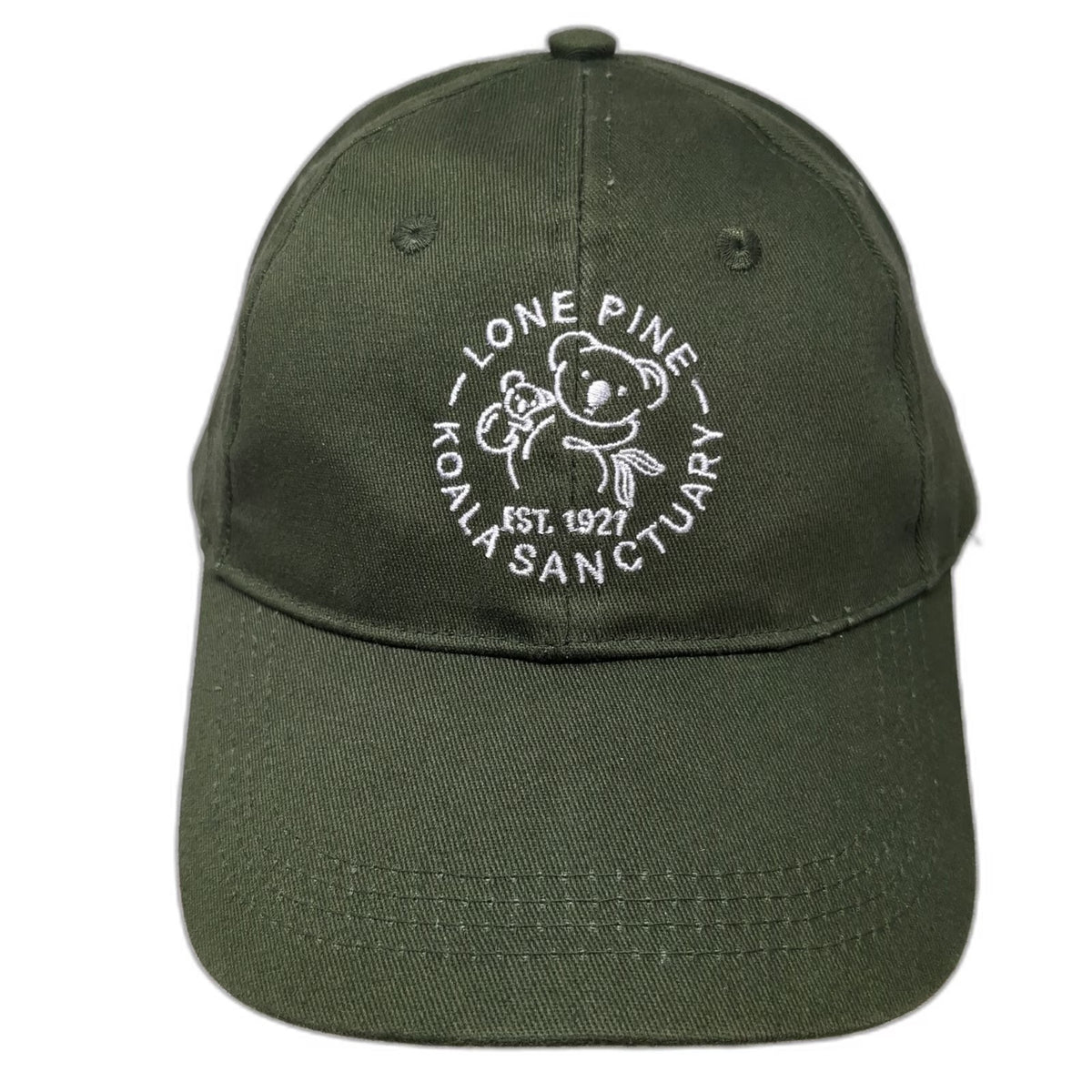 Green One Size Baseball Cap Lone Pine Koala Sanctuary Hat Adjustable Cotton Logo