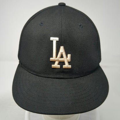 Los Angeles Dodgers MLB New Era Snapback Hat Black One Size 9FIFTY Tan Brim