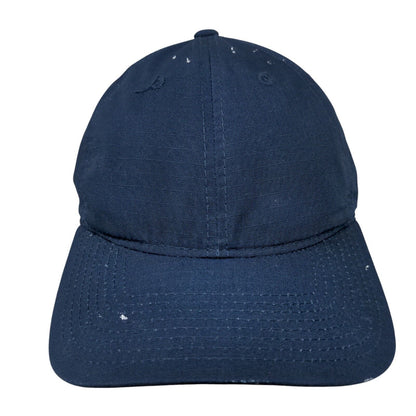 Unbranded Slideback Hat Blue OSFM Adjustable Vented Holes 6 Panel Blank