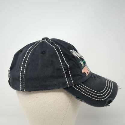Mama Bear Strapback Baseball Cap Black OS Adjustable Distressed KB ETHOS Vintage