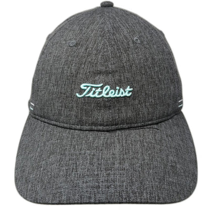 Titleist Baseball Cap Gray One Size Heathered Performance Spandex Blue Logo Hat