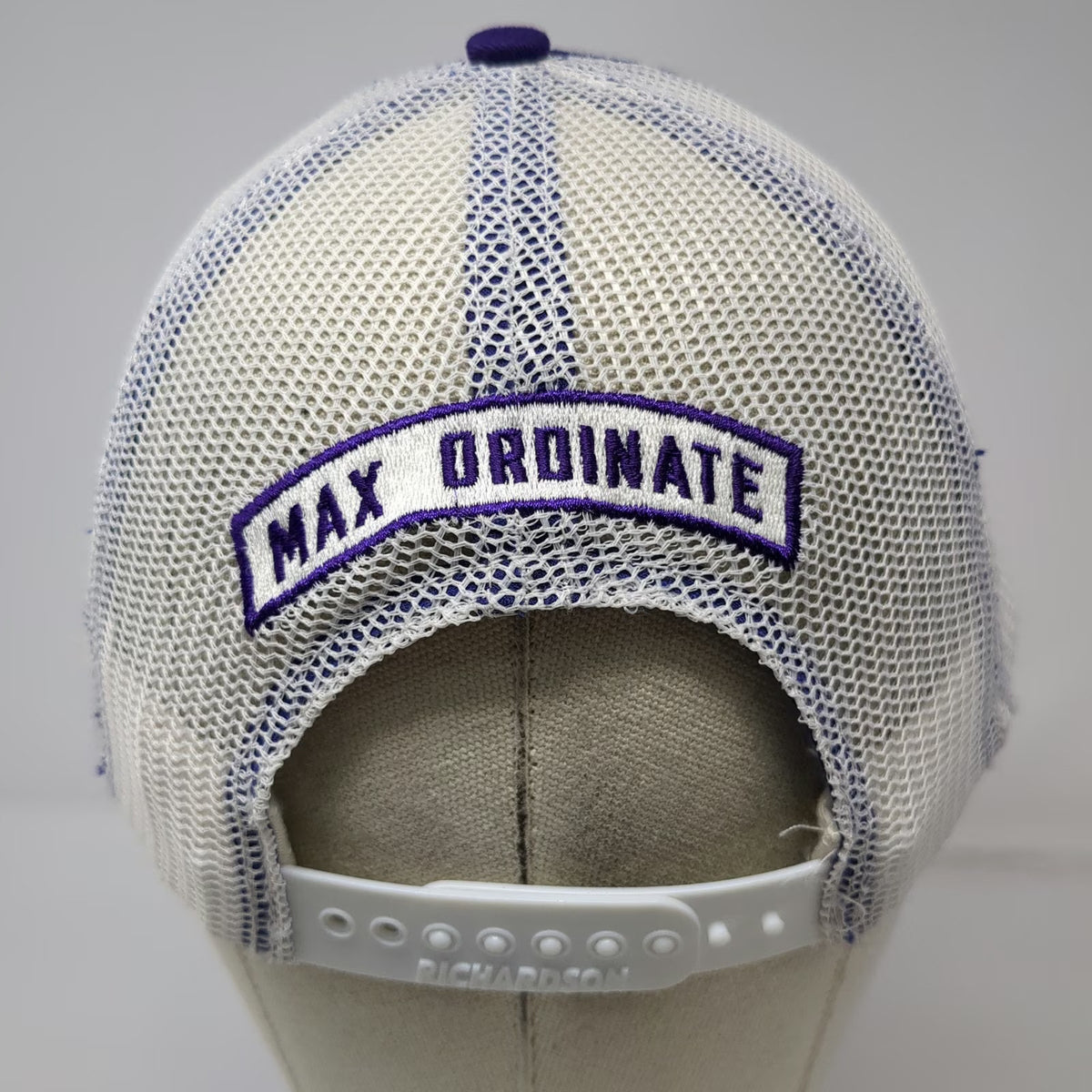 Richardson Trucker Hat Purple One Size Max Ordinate Academy Mesh Snapback Logo