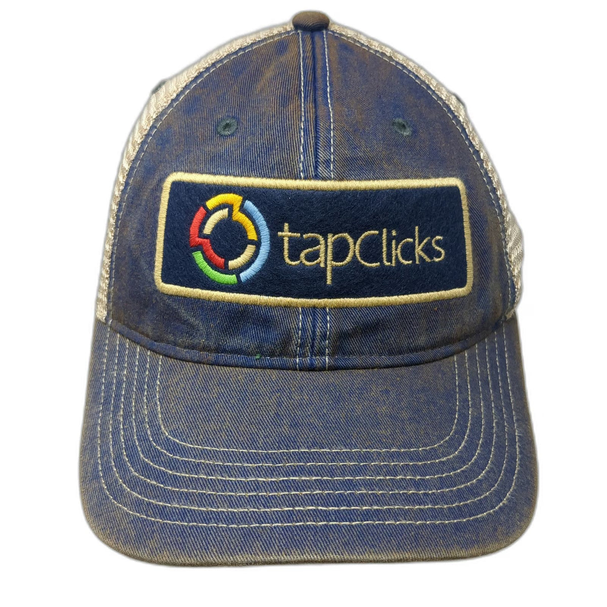 Legacy Trucker Hat Blue One Size TapClicks Patch Mesh Snapback Contrast Stitch