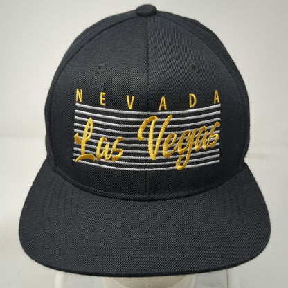 e by elidan Snapback Black OSFM Las Vegas Nevada Hat Gray Underbrim Flat Brim