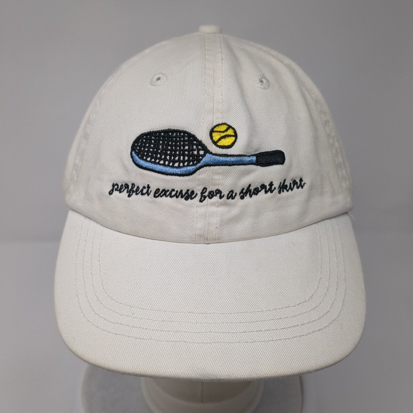 Perfect Excuse For A Short Skirt Slideback Hat White OS Adjustable Embroidered