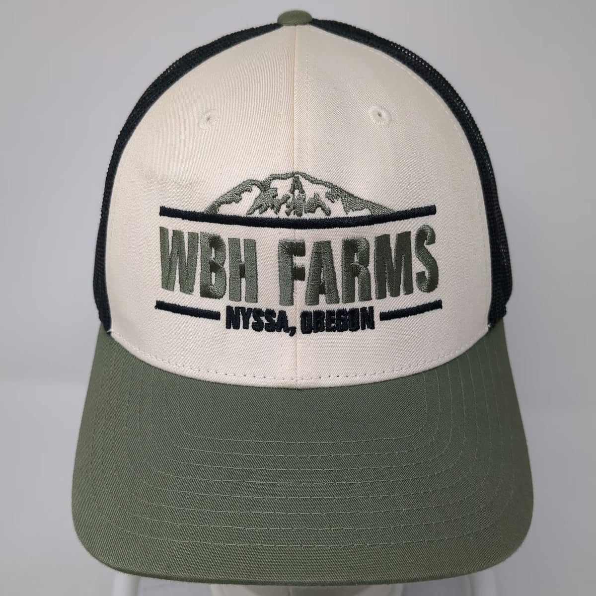 Richardson Trucker Hat Green White One Size WBH Farms Nyssa Oregon Mountain