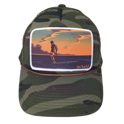 M. Field Trucker Hat Multicolor One Size Adjustable Embroidered Mesh Back Rope