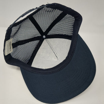 Qwest Snapback Mesh Back Trucker Hat Blue One Size Adjustable Cintas