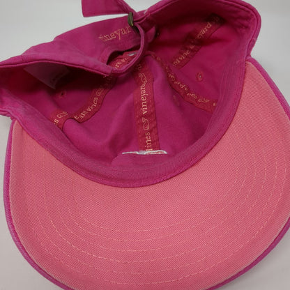 Vineyard Vines Baseball Cap Pink One Size Whale Logo Adjustable Slideback Hat