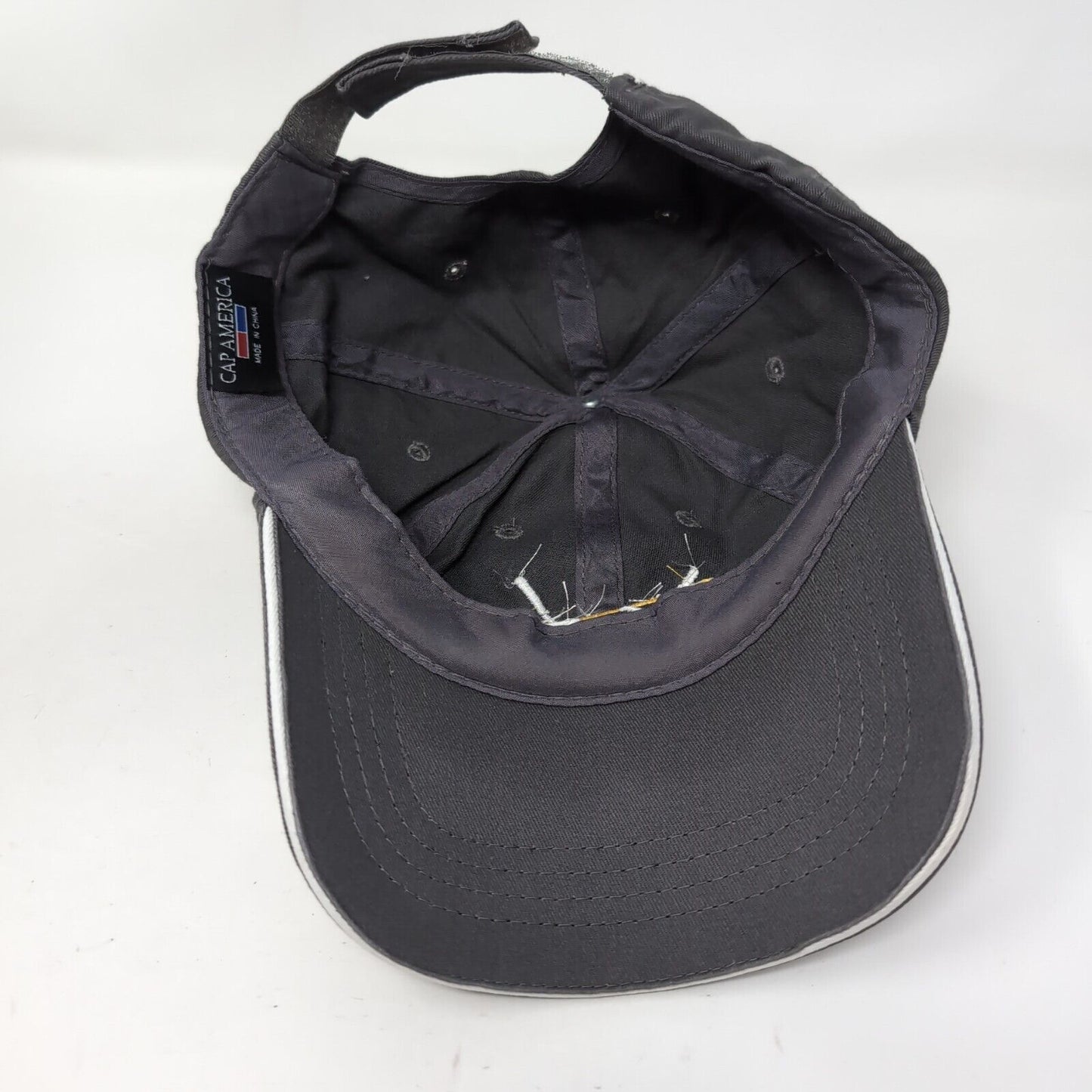 Albi's Strapback Hat Gray One Size Adjustable Embroidered 6 Panel Cap America