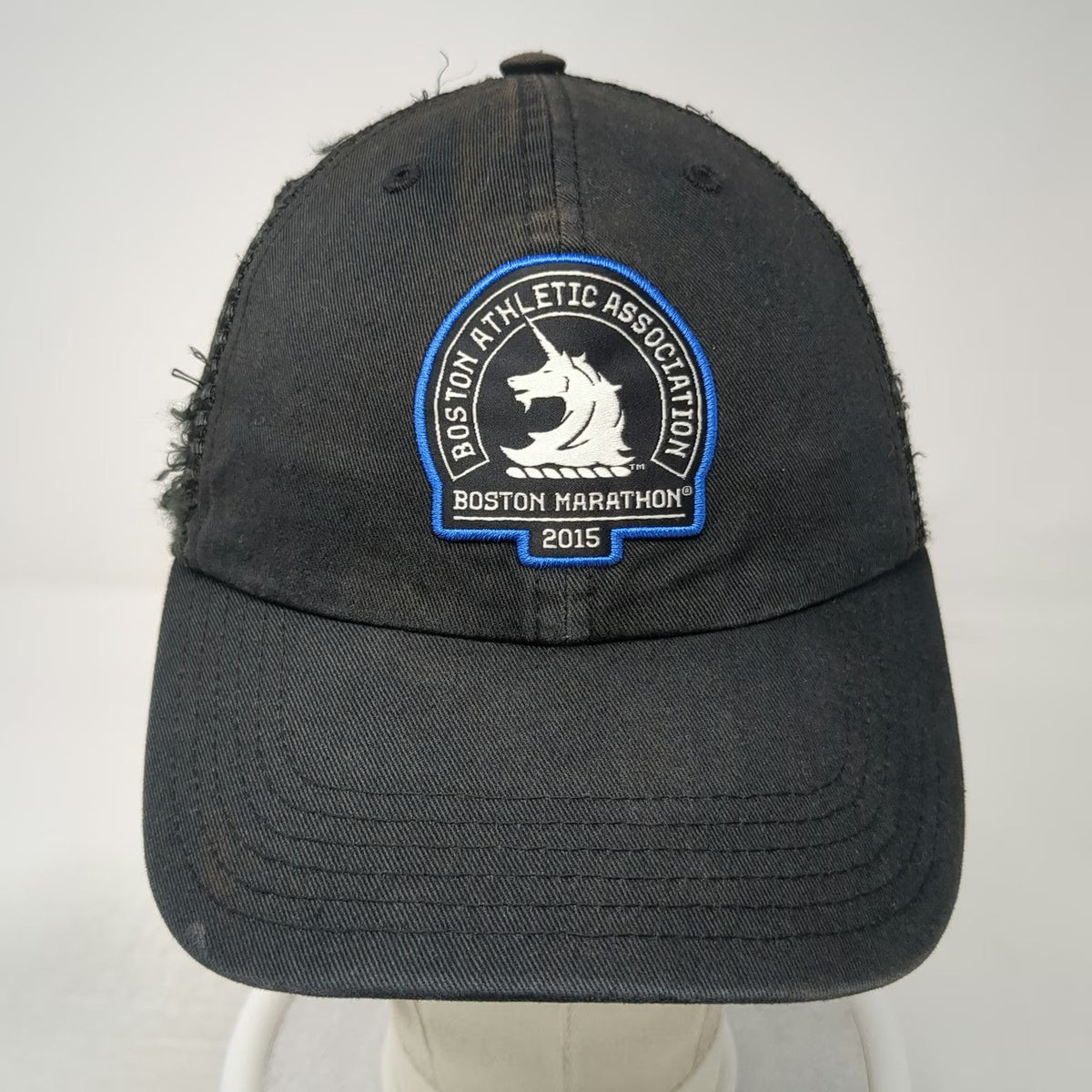 Adidas Baseball Cap Black One Size Boston Marathon 2015 BAA Logo Mesh Back Hat