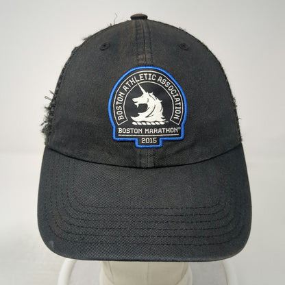 Adidas Baseball Cap Black One Size Boston Marathon 2015 BAA Logo Mesh Back Hat