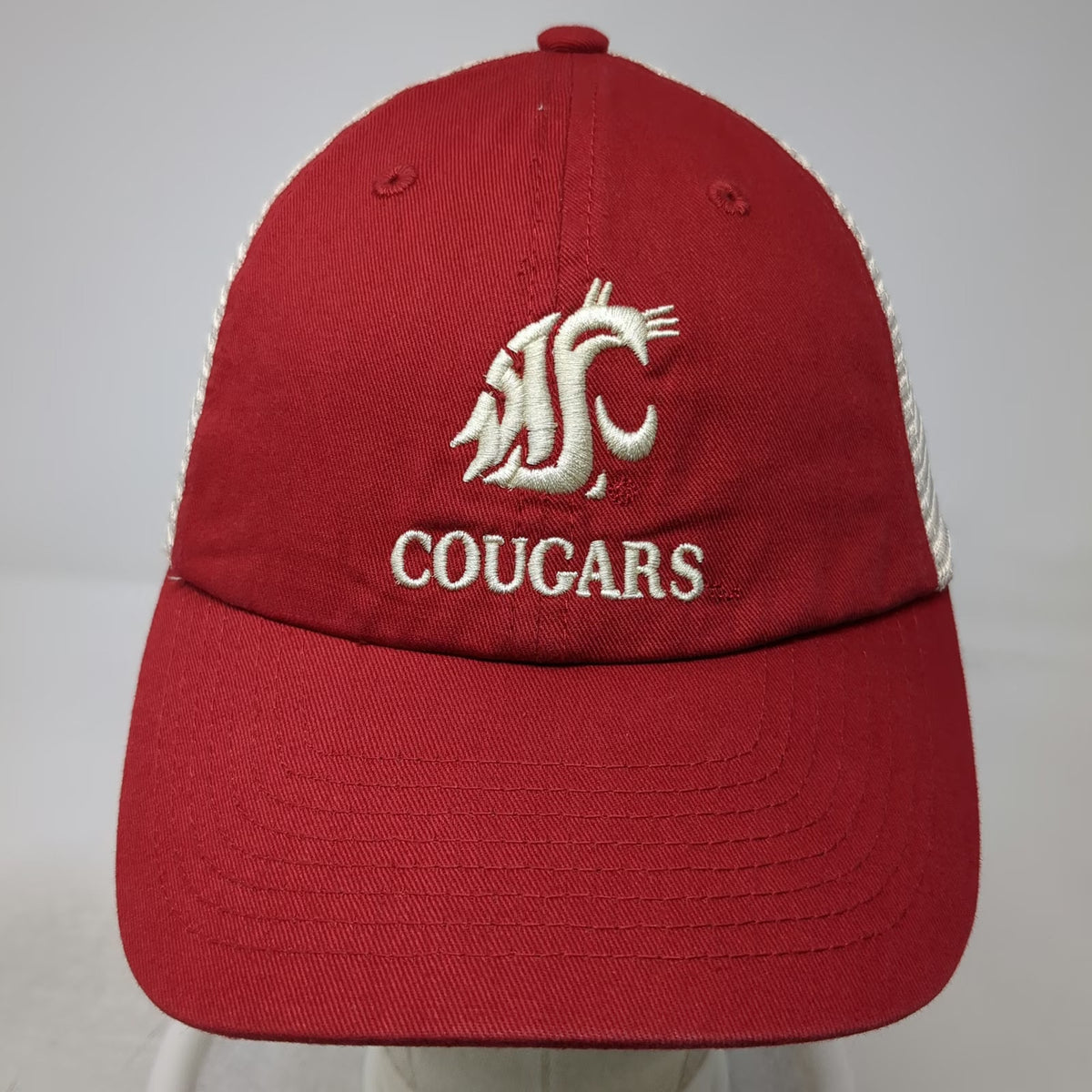 Captivating Washington State Cougars NCAA Red OSFM Trucker Hat Mesh Snapback WSU