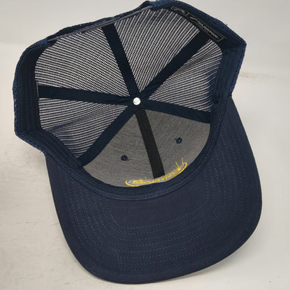 Richardson 112 Trucker Hat Blue One Size Snapback Mesh Back Farnam Patch Logo