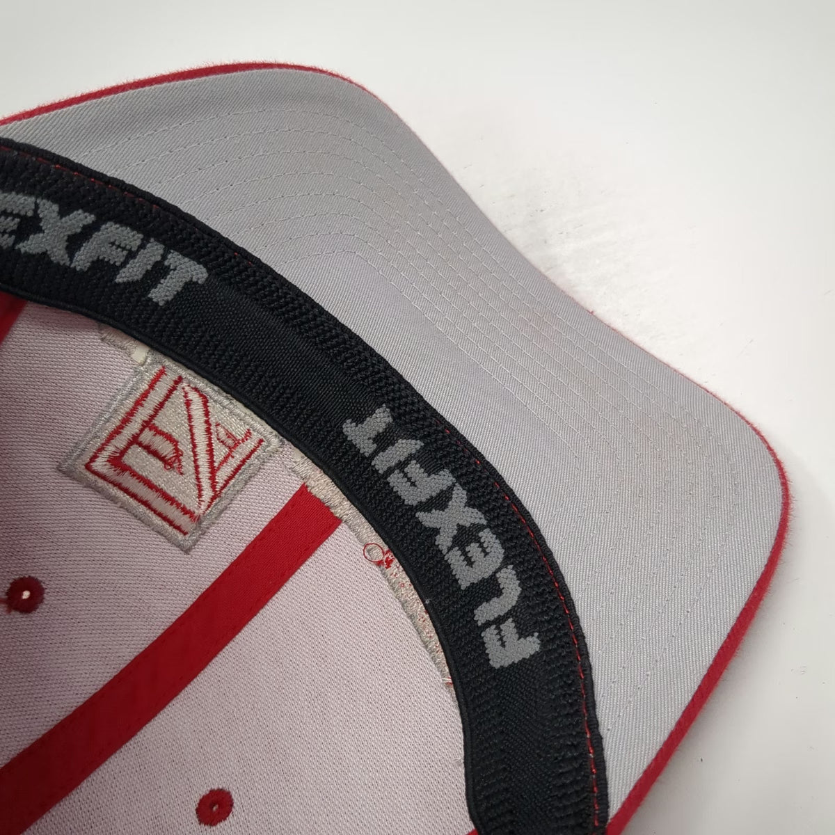 Port Authority Baseball Cap Red Gray Hat Size M Flexfit Embroidered Engineering