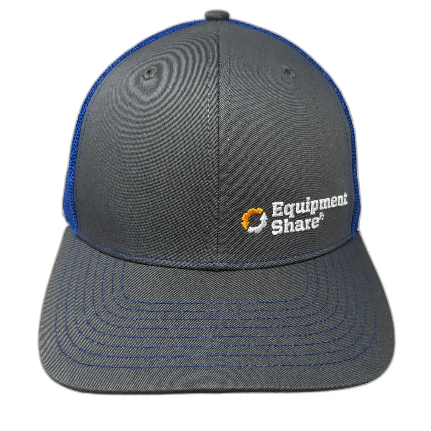 Richardson Trucker Hat Gray Blue One Size Snapback Equipment Share Mesh Logo