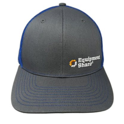 Richardson Trucker Hat Gray Blue One Size Snapback Equipment Share Mesh Logo
