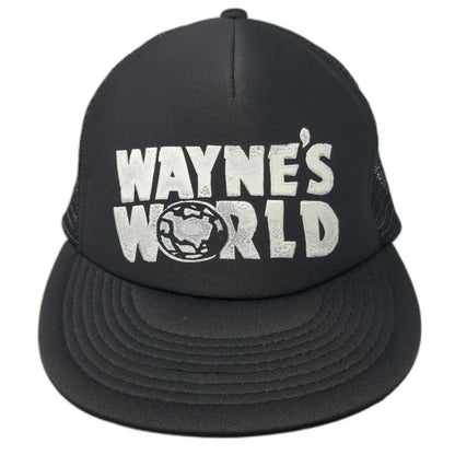 Wayne's World Movie Logo Black One Size Trucker Hat Snapback Foam Mesh Back