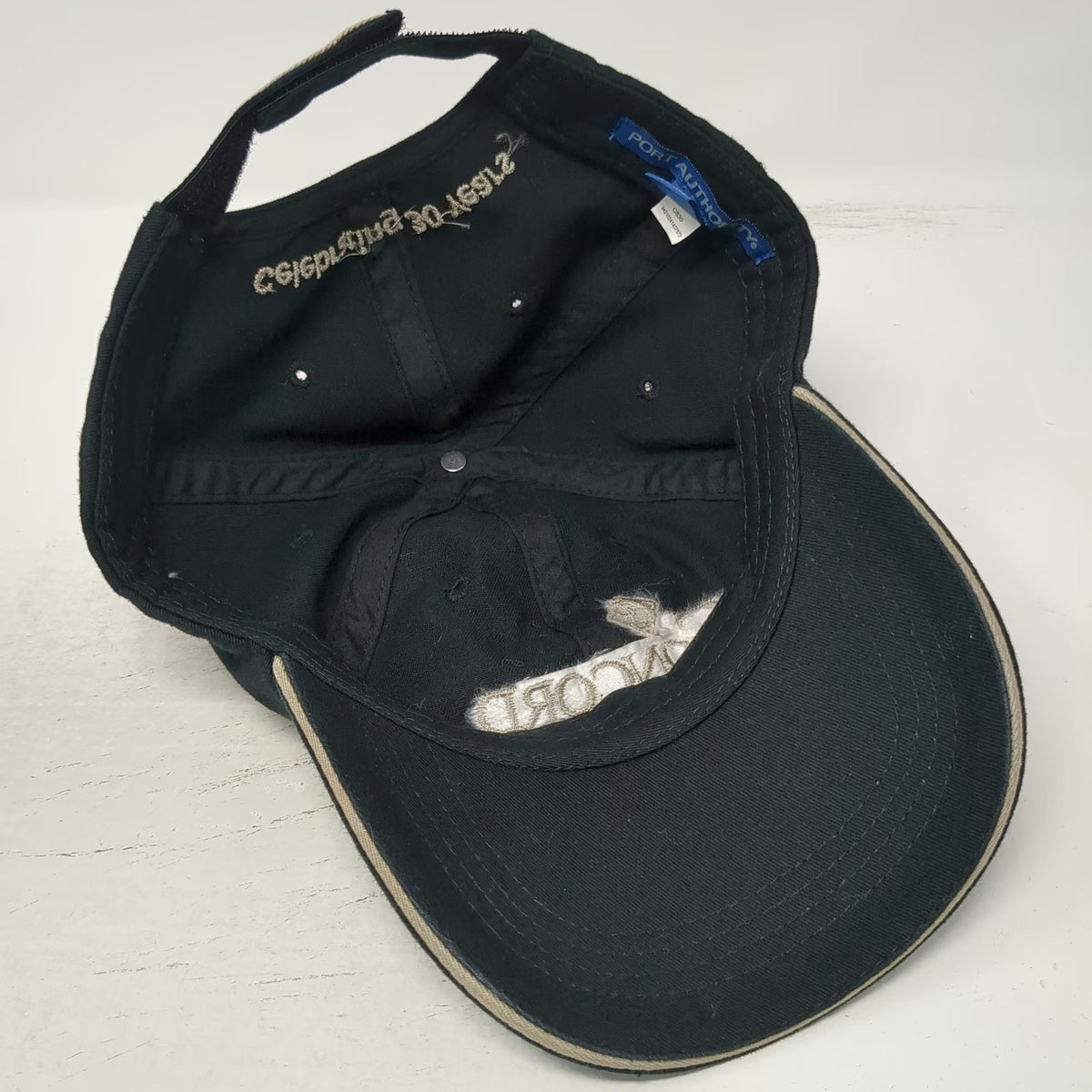 Port Authority Concord Anniversary Black Baseball Cap One Size Sandwich Brim Hat