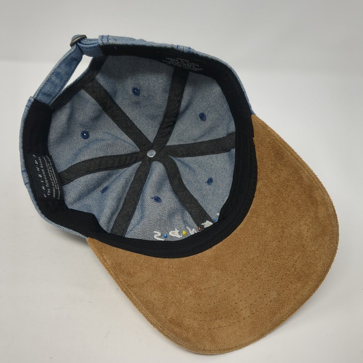 FRIENDS Slideback Hat Blue One Size Adjustable Embroidered Denim Warner Bros.