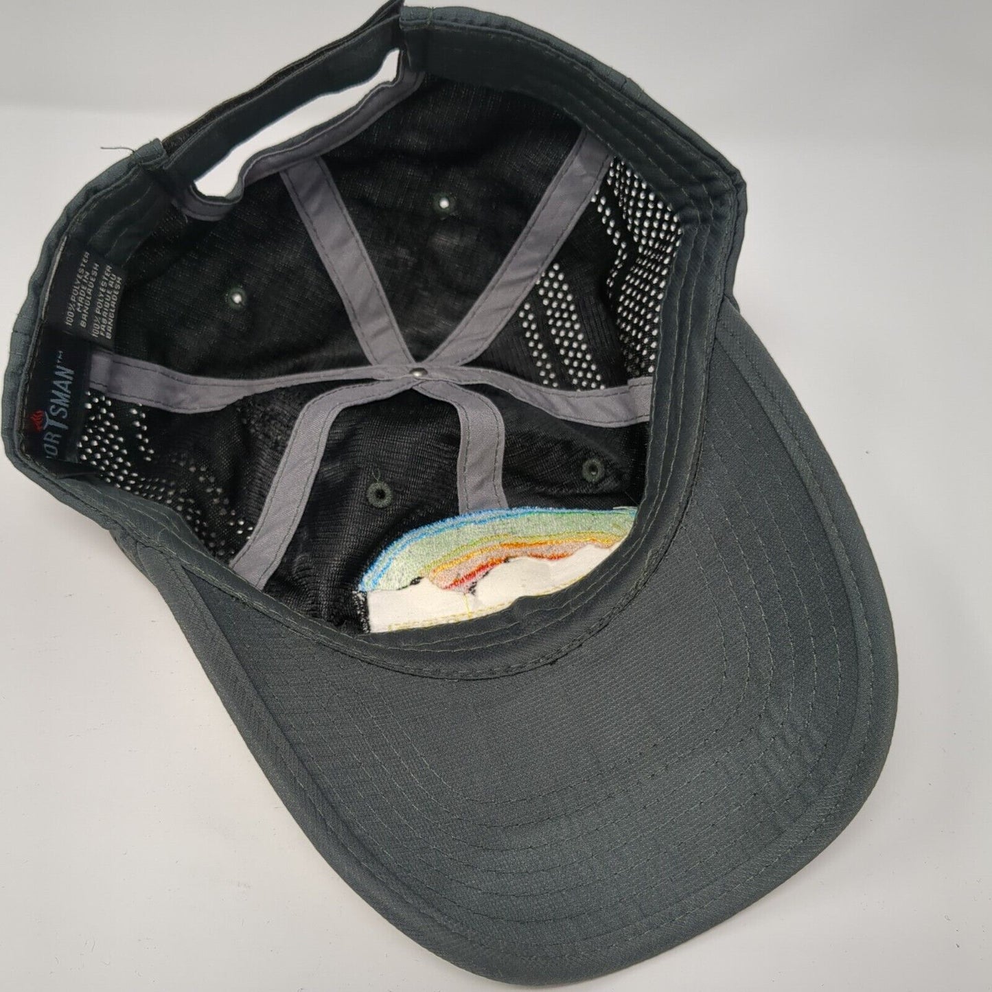 Camp Rainbow Gold Strapback Hat Gray One Size Perforated Sportsman